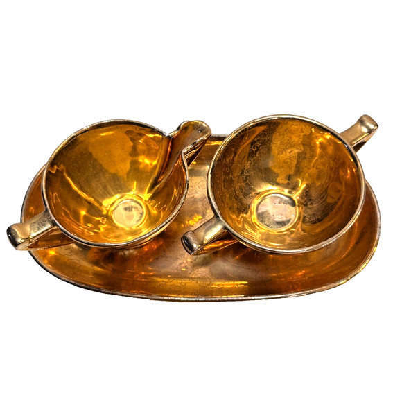 VTG MCM Lady Hamilton 22k Warranted Gold Cup Pair Floral Etching w Saucer Set - Picture 3 of 16